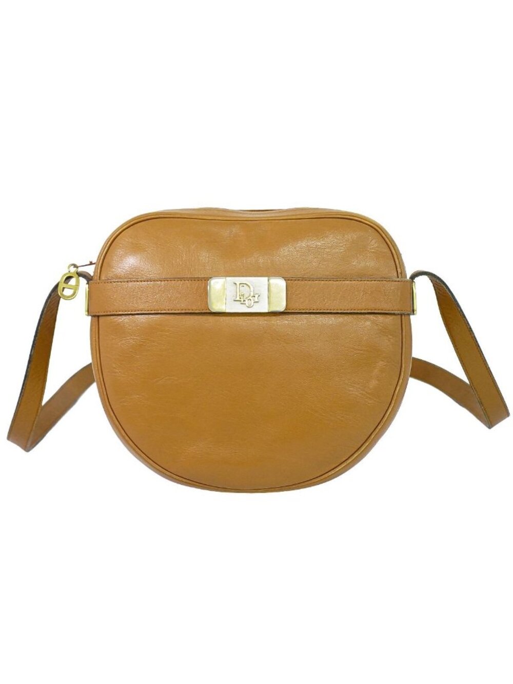 Dior Leather Shoulder Bag Pochette Brown